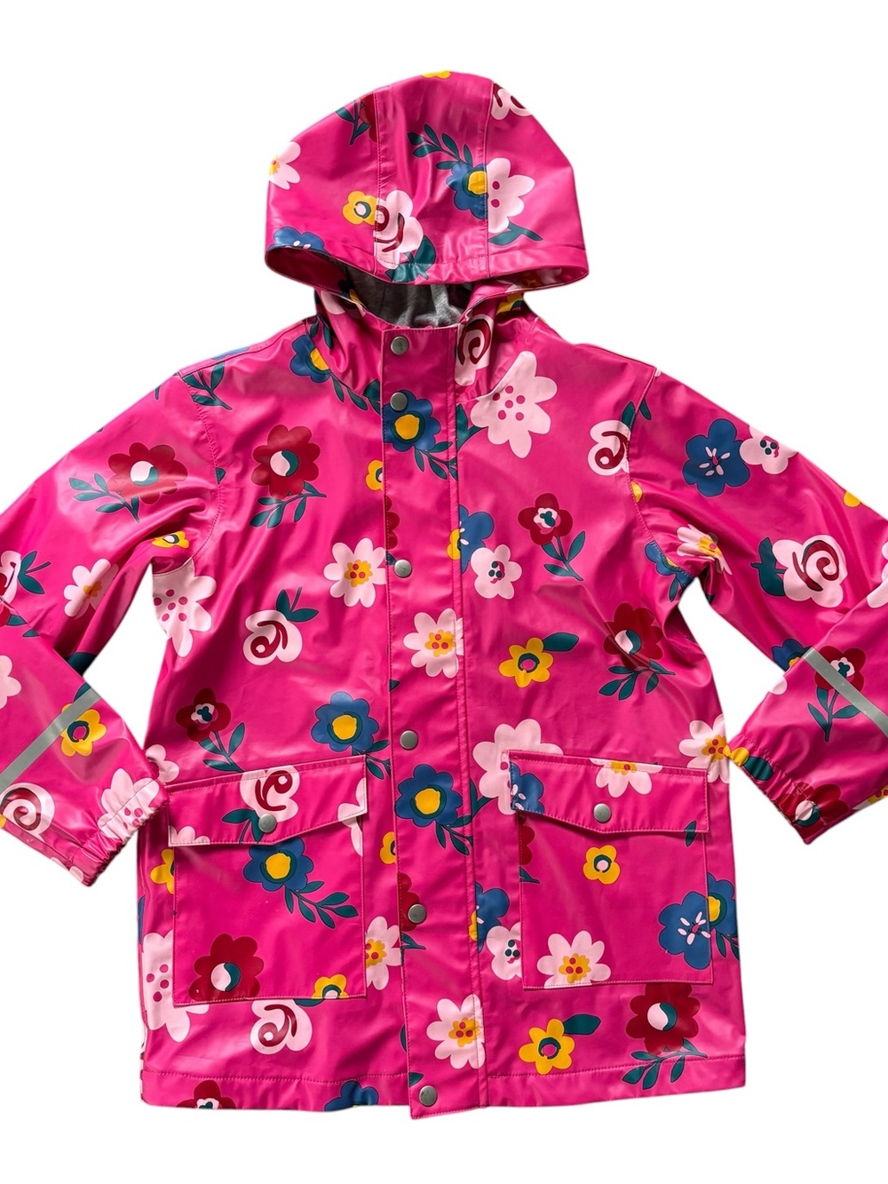 Hanna Andersson Bright Pink Floral Raincoat